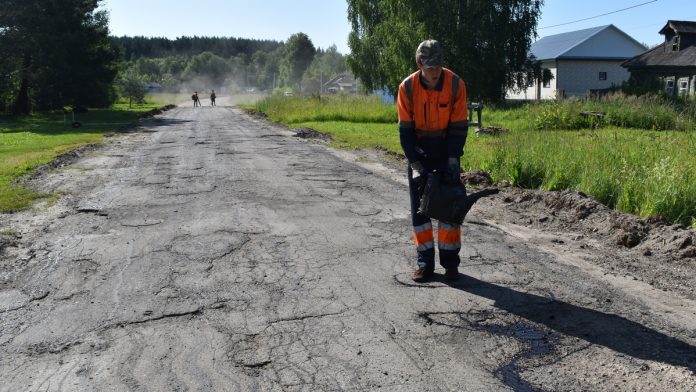 Ремонт дорог. Ермишь. 24.06.2025